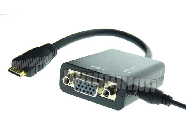 Mini HDMI Male to VGA Female Mini HDMI Type C Male to D Sub 15 Pin VGA Female with 3.5mm Audio