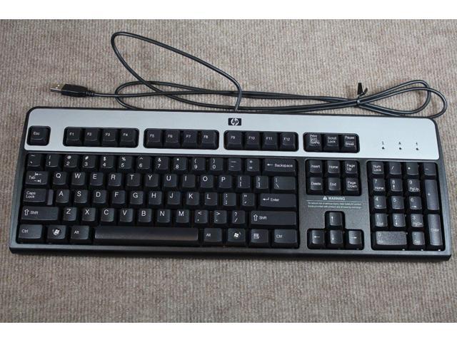 HP Hewlett-Packard KU-0316 / SK-2885 Black/Silver Keyboard with USB ...