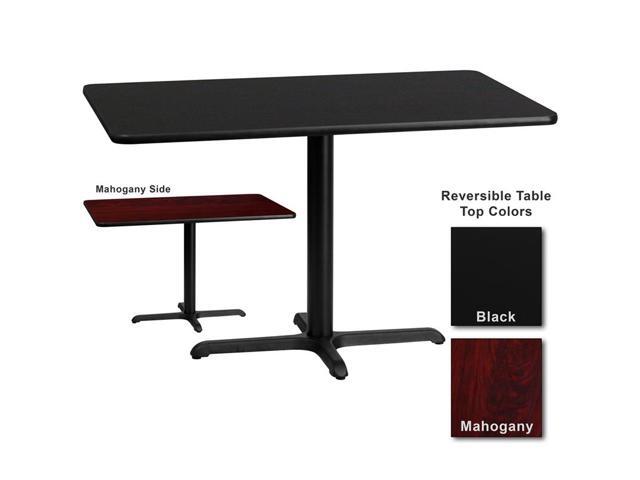 Flash Furniture 30 Inch X 48 Rectangular Dining Table W Flash Furniture 30 Inch X 48 Rectangular Dining Table W Black Or Gany Reversible