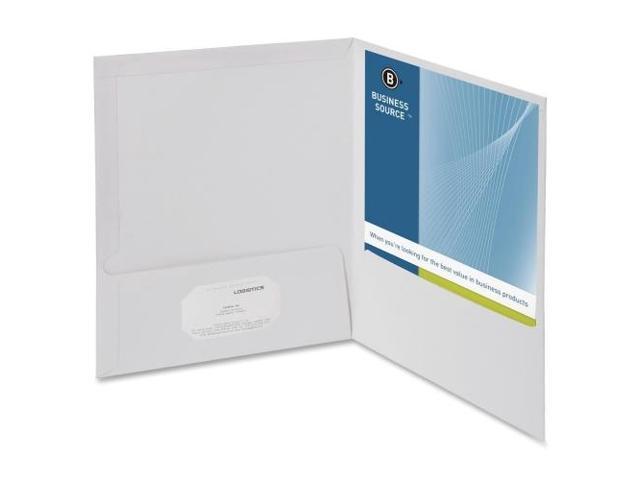 Business Source Two-Pocket Folders with Business Card Holder - Letter ...