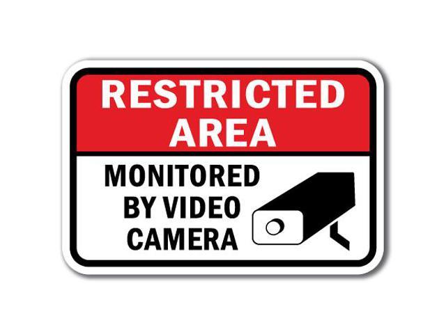 Restricted Area Monitored by Video Camera Sign 12