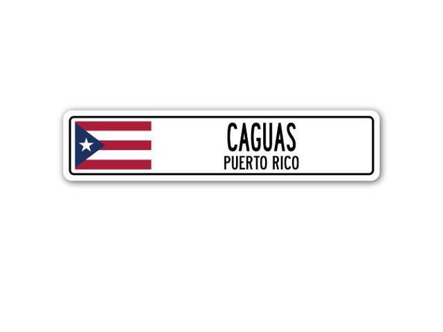 CAGUAS, PUERTO RICO Street Sign Puerto Rican American flag city country ...