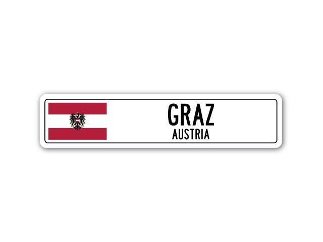 GRAZ, AUSTRIA Street Sign Austrian flag city country road wall gift ...