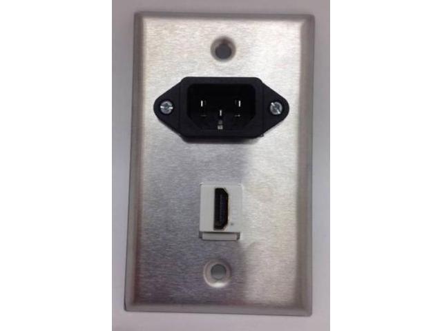 CERTICABLE CUSTOM STAINLESS STEEL WALL PLATE 1- C14 POWER 110V 15A 1 ...