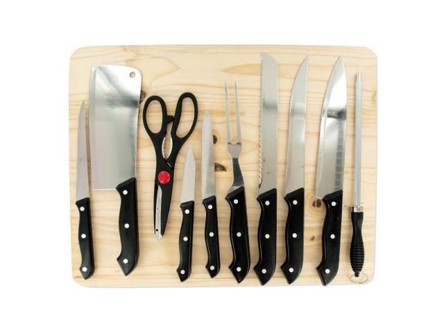 Chef Knife Set With Wooden Cutting Board Set Of 3