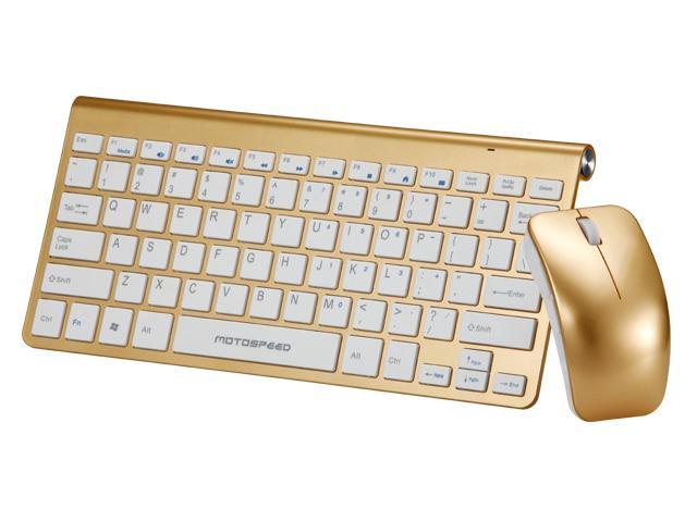 Motospeed 2015 Latest Golden Color Wireless Keyboard and Mouse Combo ...