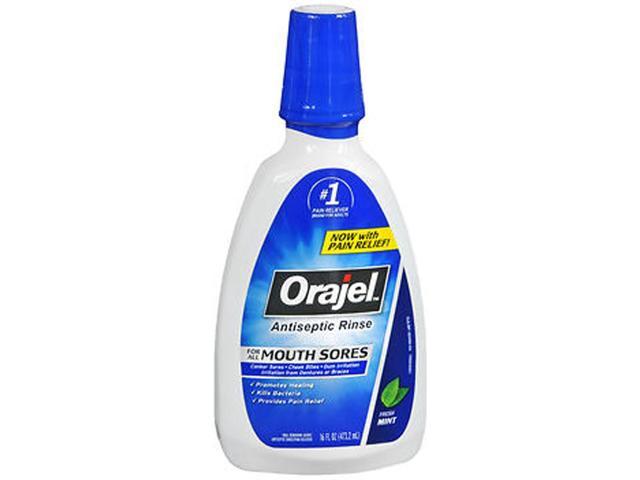 Orajel Antiseptic Rinse for All Mouth Sores, Mint - 16 oz - Newegg.com