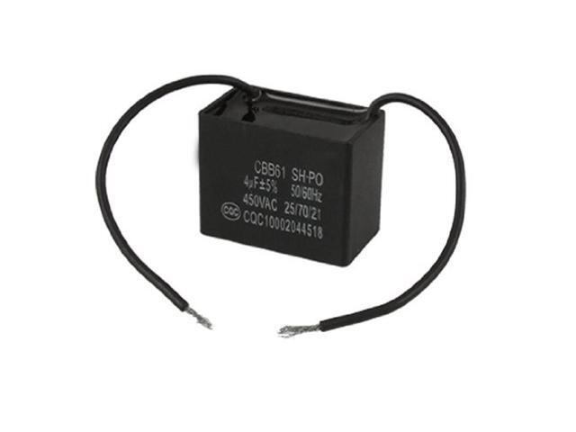 New Plastic Polypropylene Ceiling Fan Capacitor Cbb61 4uf 450vac 2 New Plastic Polypropylene Ceiling Fan Capacitor Cbb61 4uf 450vac 2 Wire 50 60hz