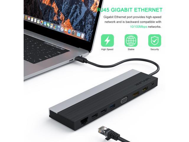 USB C Triple Display 4K Docking Station With 85W Charging for PC