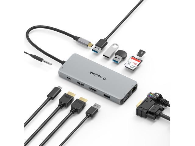 USB C Dock 11 Ports Hub 60W Charger, 4K HDMI
