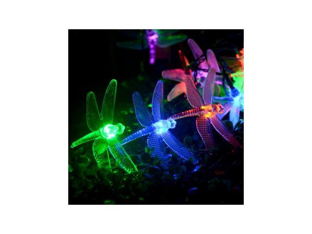 LederTEK 20 Battery Operated Dragonfly String Lights Outdoor/Indoor Home Decoration Christmas ...