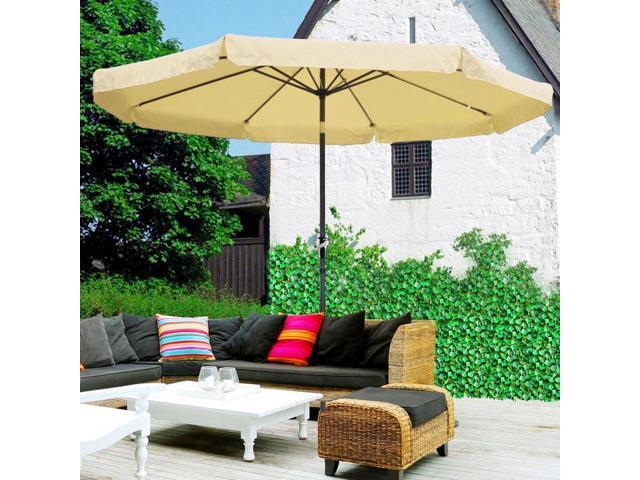 10 Ft Patio Umbrella Aluminum Crank Tilt Market Outdoor Yard 10 Patio Umbrella Aluminum Crank Tilt Market Outdoor Yard Beach Bar Garden Beige