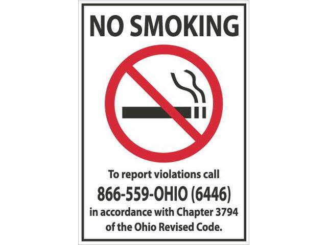 NMC M708RB-NO SMOKING (GRAPHIC) TO REPORT VIOLATIONS CALL 866-559-OHIO (6446) IN ACCORDANCE WITH ...