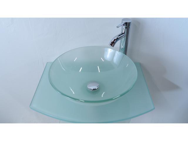 Kokols 24 Bathroom Vanity Set kokols 24" frost tempered glass vessel vanities pedestal combo Kokols 24 Bathroom Vanity Set kokols 24" frost tempered glass vessel vanities pedestal combo