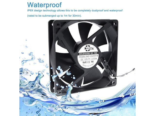 IP68 Waterproof 12cm 12025 12V cooling fan