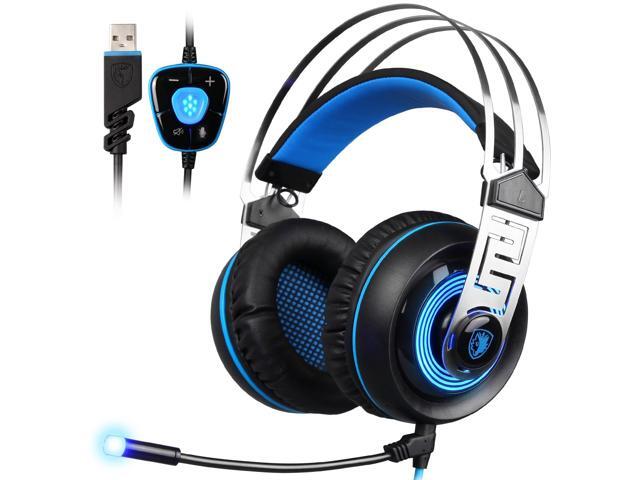 sades a7 usb gaming headphone blue led lighting 7 1 sades a7 usb gaming headphone blue led lighting 7 1