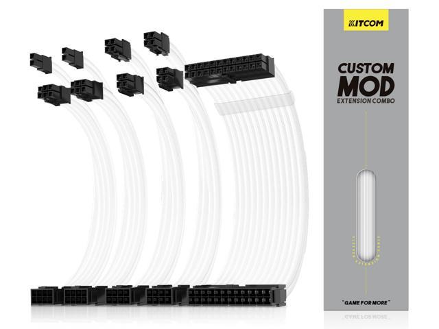 PC Build Customization Mod Sleeve Extension ATX Power Supply Braided Cable Kit