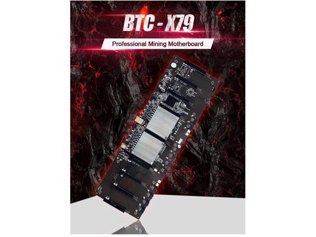 BTC X79 Dual CPU Miner Motherboard DDR3 8 PCI-E X16 with E5-2620 CPU RECC 8G DD