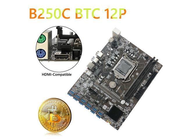 Support DDR4 DIMM RAM Computer Motherboard B250C BTC Mining Motherboard 12XPCIE