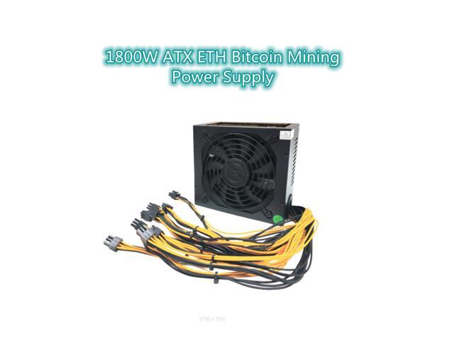 For PC Mining Rig Support 6 Graphics Cards 6P Ports GPU 4U Single Power 1800W AT