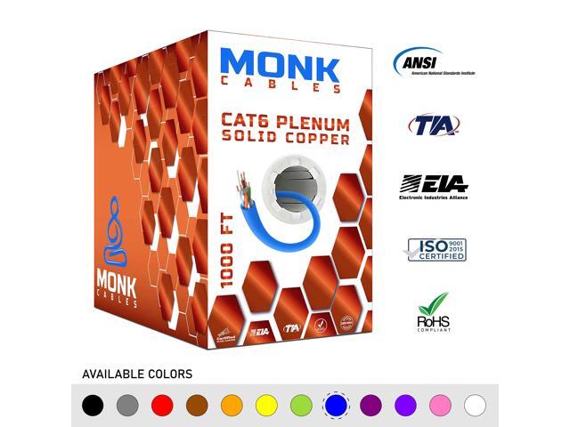 Cat6 Plenum 100% Solid Bare Copper