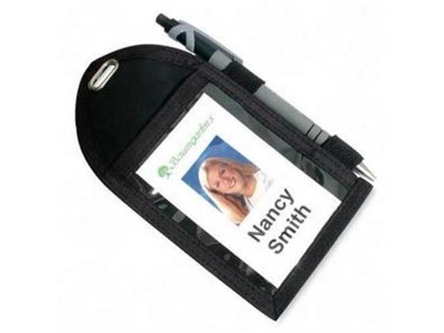 ID Badge Holder,w/Pen Loop,Pocket,2-1/4