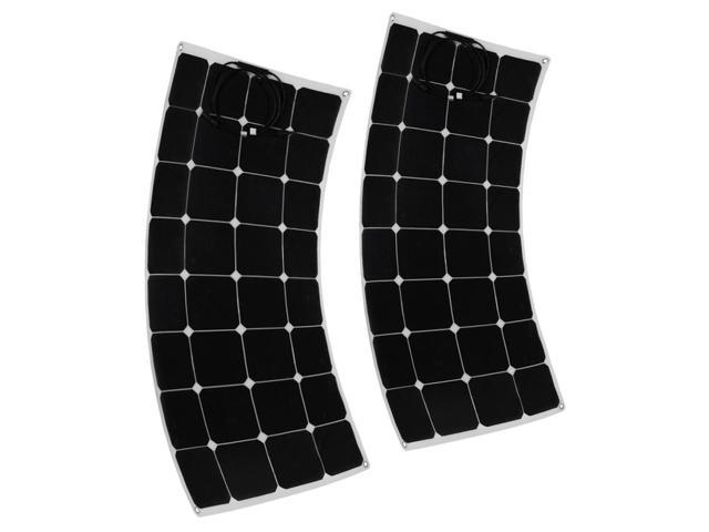 2pcs 100W 18V Solar Panel Charger Solar Cell Ultra Thin Flexible with MC4 Connec