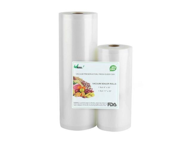 2 Rolls Textured Vacuum Food Sealer Saver Seal Bags Storage Clear 20cm 28cm