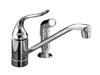 KOHLER K 15176 P CP Coralais Single control Kitchen Sink Faucet with 8 1/2" Spout, Color matched Sprayhead, Ground Joints and Lever Handle, Less Escutcheon Polished Chrome  Kitchen Faucet