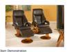 Oslo Collection Mandal Espresso Brown Top Grain Leather Swivel, Recliner with Ottoman and Storage Table