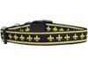 Mirage Pet Products 125 159 LG Black and Gold Fleur de Lis Nylon Dog Collars Large