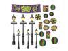 Club Pack of 252 Mardi Gras Jesters, Banners and Street Light Wall Decorations 46"