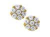 April Birthstone Diamonds 7 Stone Cluster Earrings in 14K Yellow Gold