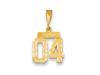 The Varsity Small Diamond Cut 14K Yellow Gold Pendant Number 04