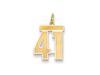 The Jersey Medium Jersey Style Number 41 Pendant in 14K Yellow Gold