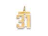 The Jersey Medium Jersey Style Number 31 Pendant in 14K Yellow Gold