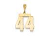 The Athletic Large Polished Number 44 Pendant in 14K Yellow Gold