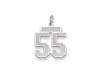 The Jersey Small Jersey Style Number 55 Pendant in 14K White Gold