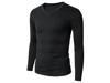 Mens Long Sleeve Cotton Solid Casual Top T Shirt Basic Ribbed V Neck Black S XL