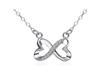 Chaomingzhen  925 Sterling Silver Cubic Zirconia Heart Shaped Forever Infinity Love Pendant Necklace for Women   Chain 18"