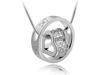 Ship From USA Yours Valentines Day's Gift Charming Heart in Circle Pendant Austria Crystal 18k White Gold Plated Necklace