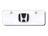 Auto Gold Honccm Chrome On Chrome License Logo Mini Plate, Honda