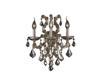 Lyre Collection 3 light Chrome Finish and Golden Teak Crystal Candle Wall Sconce Light