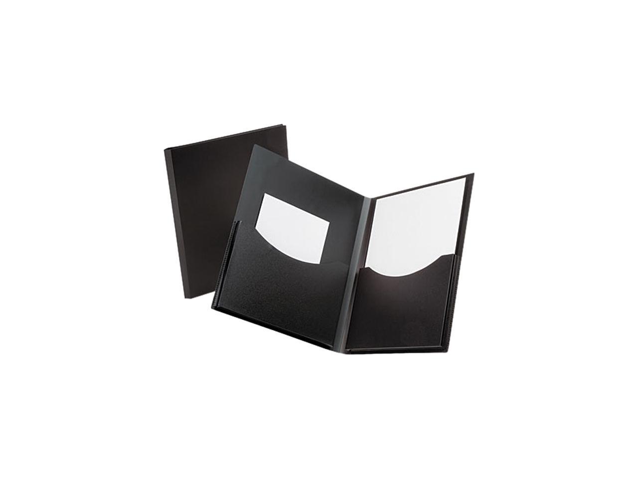 Poly Double Stuff Gusseted 2 Pocket Folder 200 Sheet Capacity Black