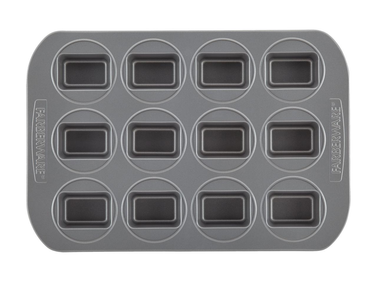 Farberware Nonstick Bakeware 12Cup Mini Loaf Pan, Gray eBay