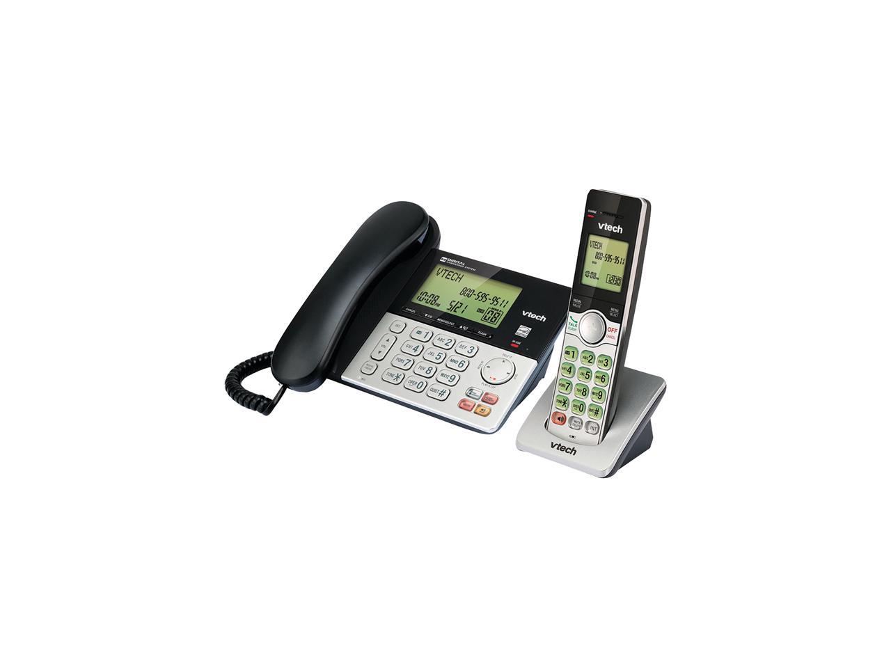 VTech CS6949 Corded/Cordless 2-Handset Telephone System with Dual Caller ID, Sil | eBay