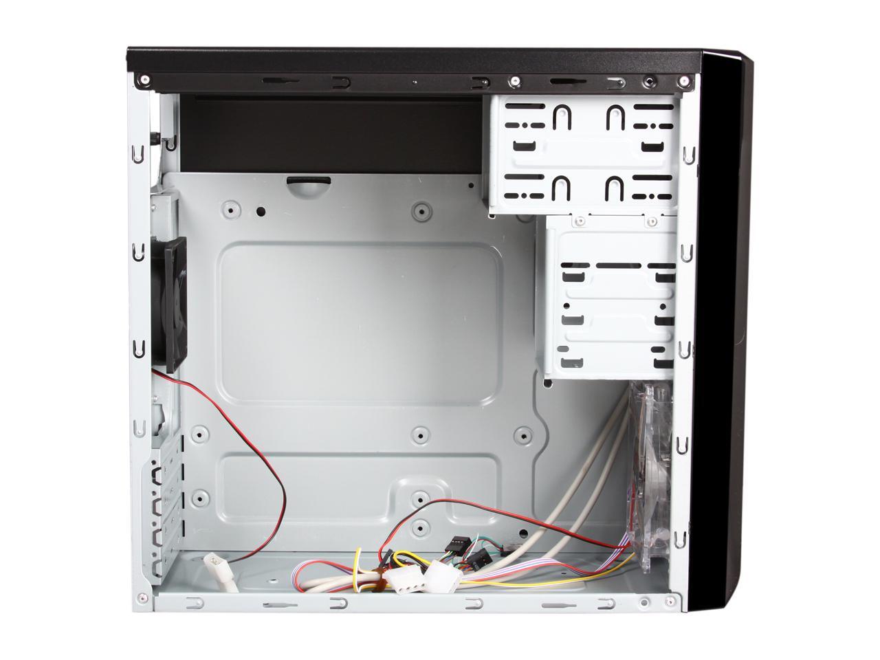Dual-Fan Micro ATX Mini Tower Computer Case with Blue LED Lighting Rosewill