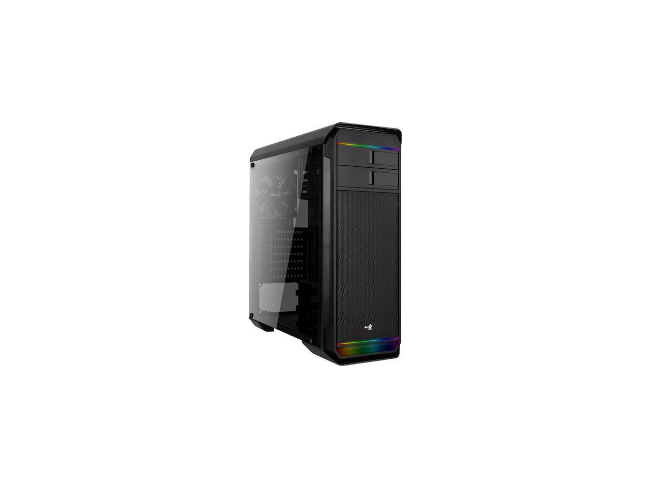 Plastic Tempered Glass ATX Mid Tower Comp AeroCool AERO-500G RGB Black Steel