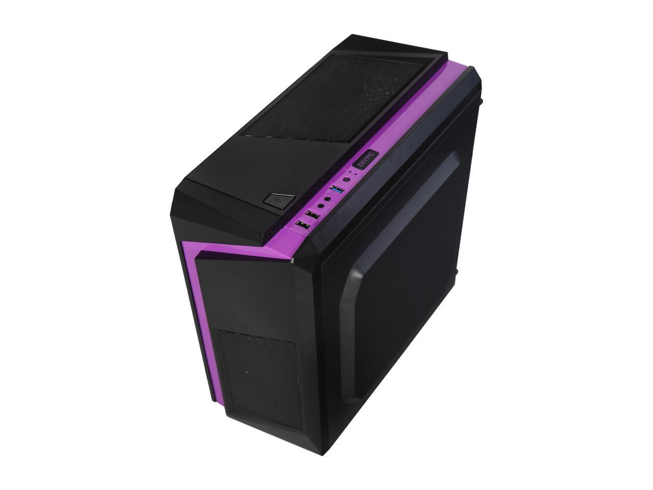 DIYPC DIYF2P Black / Purple SPCC Micro ATX Mini Tower Computer Case