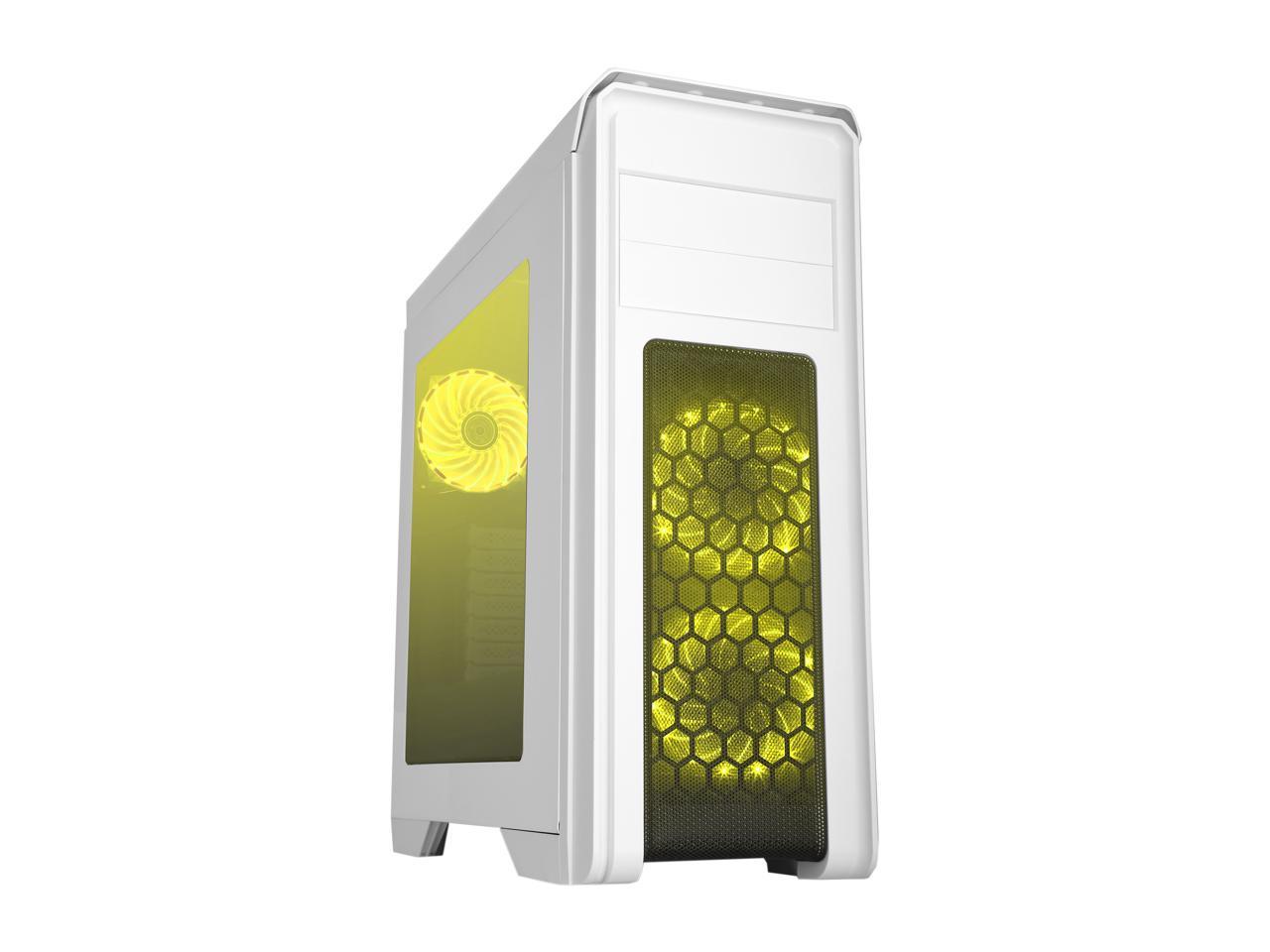 DIYPC D480-W-RGB White Dual USB 3.0 ATX Mid Tower Gaming Computer Case